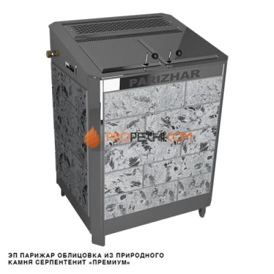 Электрическая печь Инжкомцентр ВВД ПАРиЖАР 16 кВт / 380 В (серпентинит Премиум), паротермальная