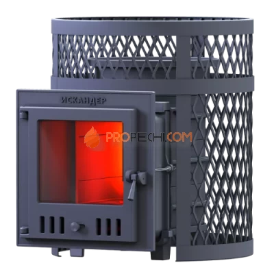 Чугунная печь для бани Гефест Искандер 18М в сетке