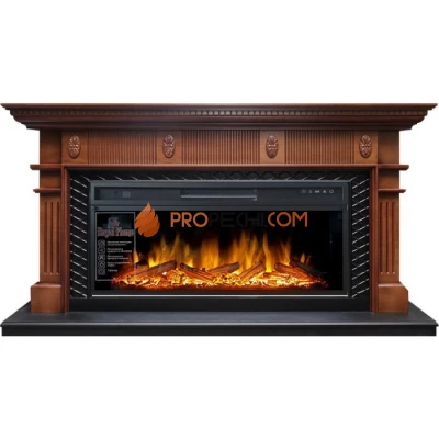 Каминокомплект Royal Flame Carlyle - Орех с черным с очагом Vision 42 LOG LED