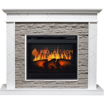 Каминокомплект Royal Flame Basel - Белый / Сланец серый с очагом Vision 23 EF LED 3D FX