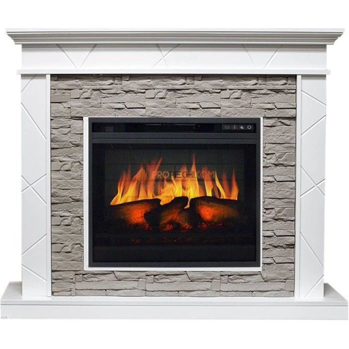 Каминокомплект Royal Flame Basel - Белый / Сланец серый с очагом Vision 23 EF LED 3D FX
