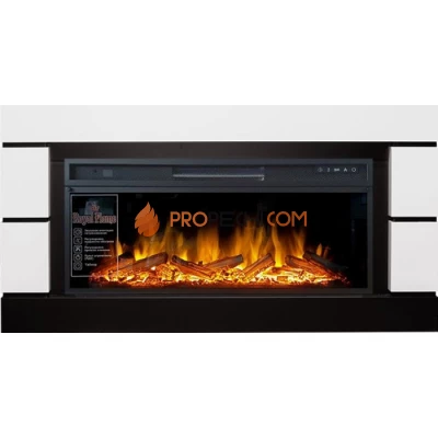 Каминокомплект Royal Flame Modern - Белый с черным (Глубина 300 мм) с очагом Vision 42 LOG LED