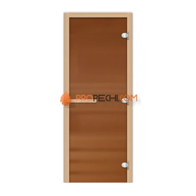 Дверь стеклянная FireWay 2х0,7 бронза матовое