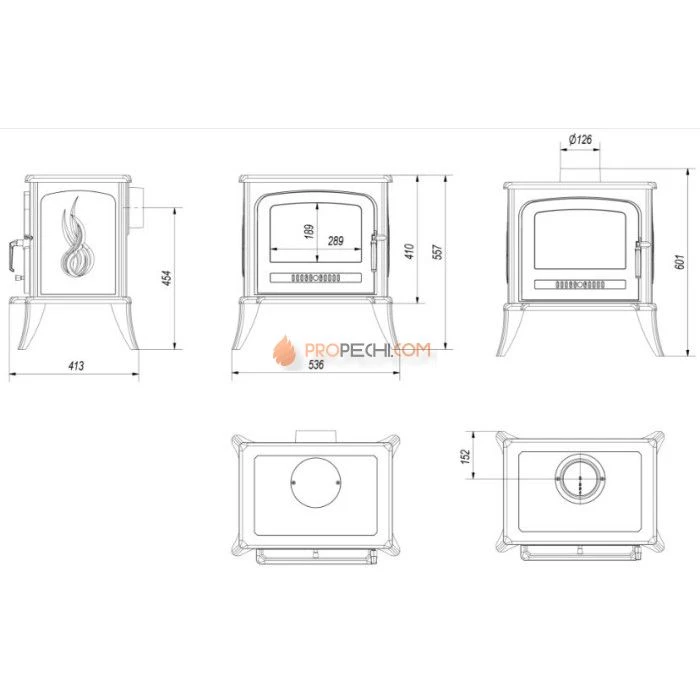 Печь-камин Kratki Koza/K7 (турбина)