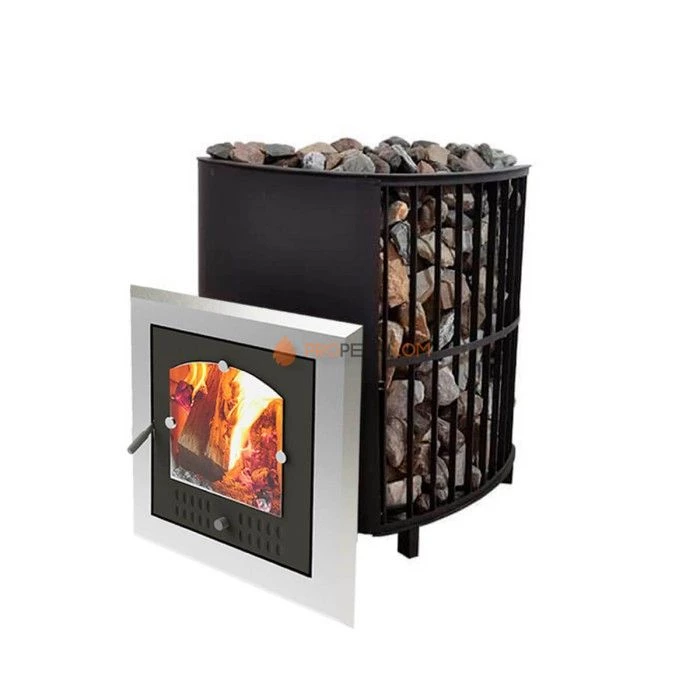 Чугунная печь для бани Инжкомцентр ВВД Калита Дружина с чугунным порталом и чугунной дверцей