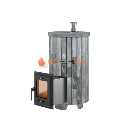 Дровяная печь для бани Эверест Steam Master 24 INOX Ламель Талькохлорит, S-20