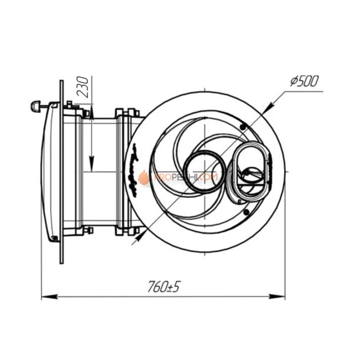 Чугунная печь для бани Атмосфера в ламелях Окаменевшее дерево перенесенный рисунок до 22 м³