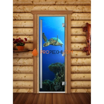 Дверь для бани DoorWood Престиж Фотопечать А086, 1900x700 мм