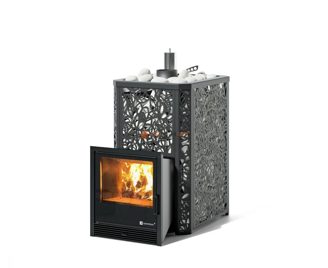 Печь для бани Изистим Ялта 15 К/2024 Хохлома черный