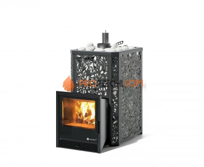 Печь для бани Изистим Ялта 15 К/2024 Хохлома черный