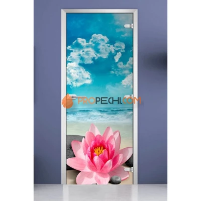 Стеклянная межкомнатная дверь DoorWood с фотопечатью Spa-10, 2000х800 мм