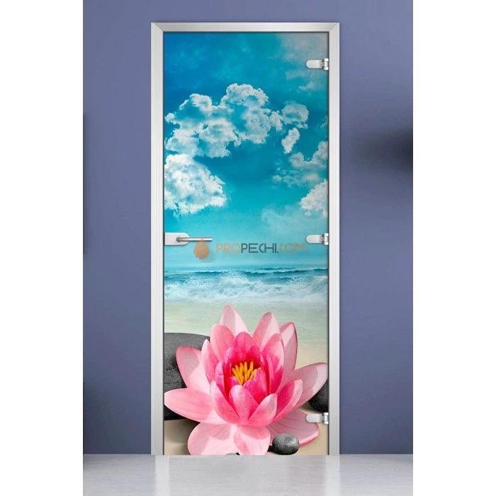 Стеклянная межкомнатная дверь DoorWood с фотопечатью Spa-10, 2000х800 мм
