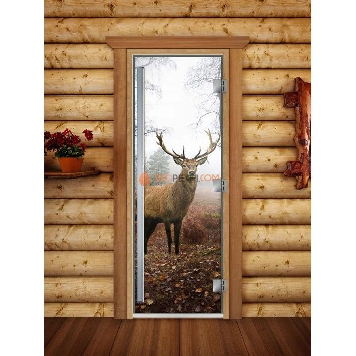 Дверь для бани DoorWood Престиж Фотопечать А080, 1900x700 мм