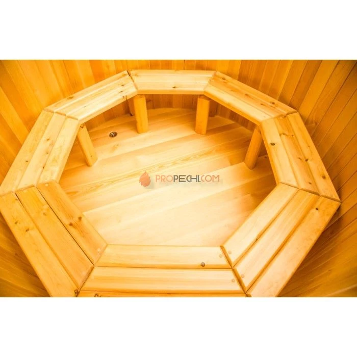 Купель круглая НКЗ из кедра, диаметр 120 см, высота 100 см