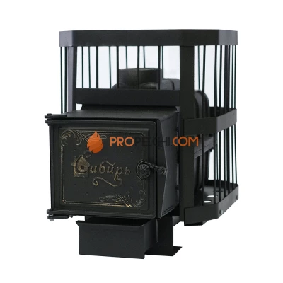 Чугунная банная печь "Сибирь-15" с выносным топочным каналом