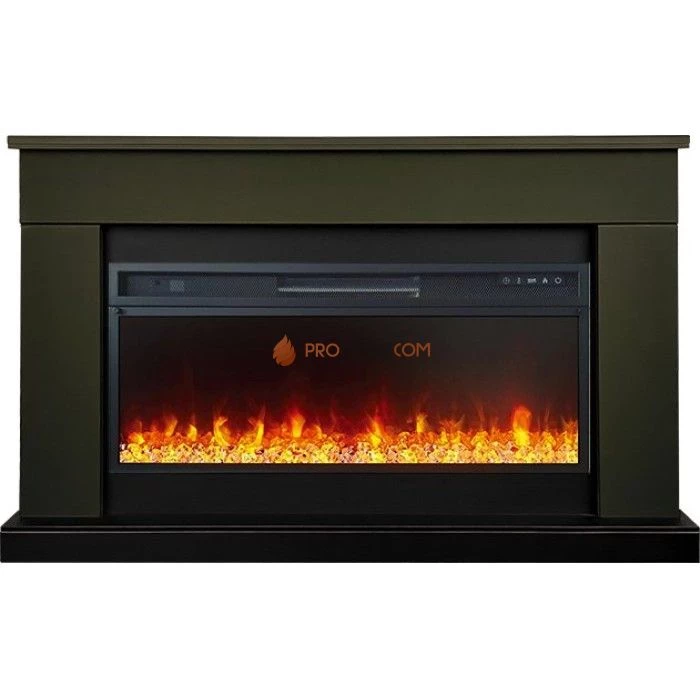 Каминокомплект Royal Flame Bergen (Разборный) - Темная олива (Ширина 1370 мм) с очагом Vision 42 LED