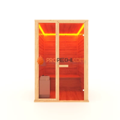 Финская сауна НКЗ 2-местная прямая 110x135x200 см, вход со стороны 135 см