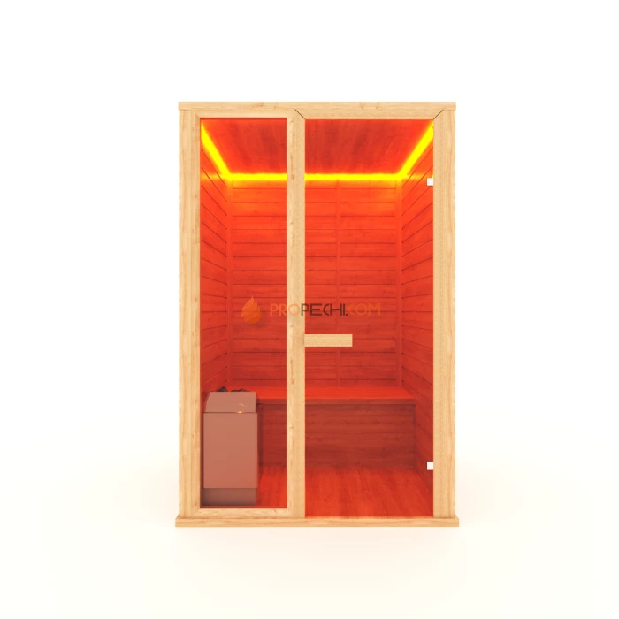 Финская сауна НКЗ 2-местная прямая 110x135x200 см, вход со стороны 135 см