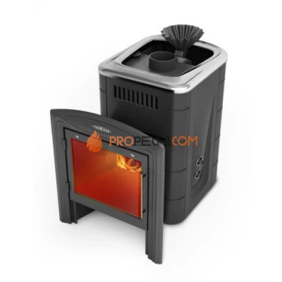Печь для бани Термофор Гейзер Мини 2016 Inox Витра ЗК ТО антрацит
