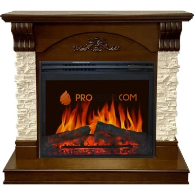 Каминокомплект Royal Flame Prague - Сланец бежевый / Темный дуб с очагом Jupiter FX New