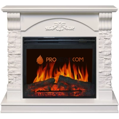 Каминокомплект Royal Flame Prague - Сланец бежевый / белый с очагом Jupiter FX New