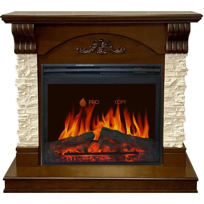 Каминокомплект Royal Flame Prague - Сланец бежевый / Темный дуб с очагом Jupiter FX New