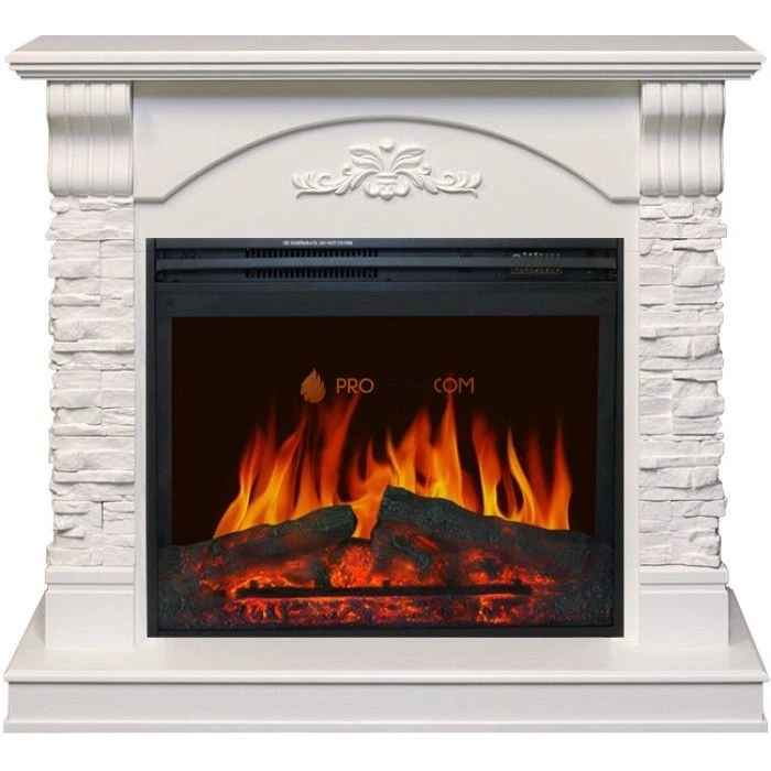 Каминокомплект Royal Flame Prague - Сланец белый / Белый с очагом Jupiter FX New