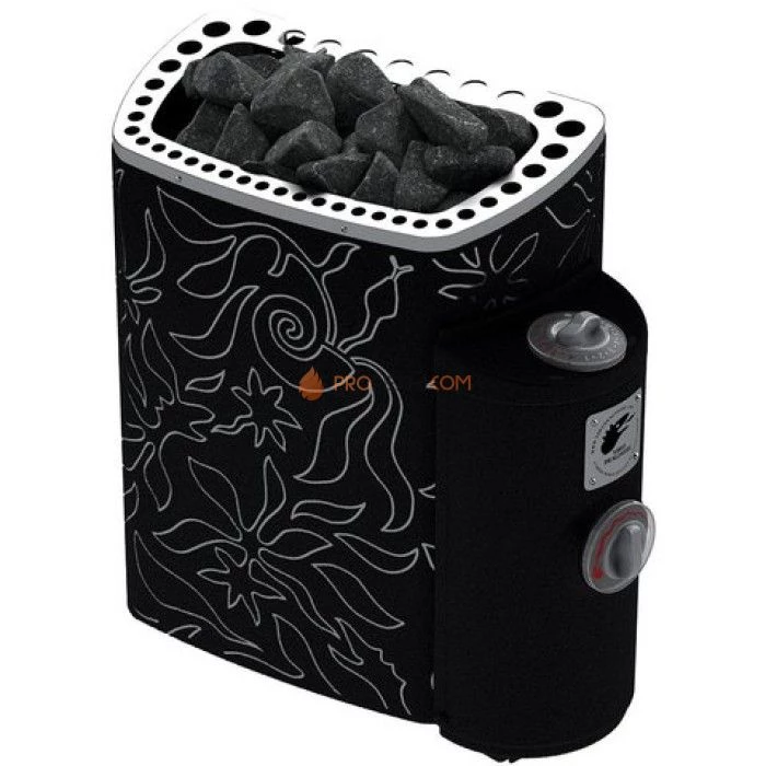 Электрическая печь SAWO Dragonfire ScandiFire SCA-60NB-DRF-BL-P-C 6 кВт (со встроенным пультом)