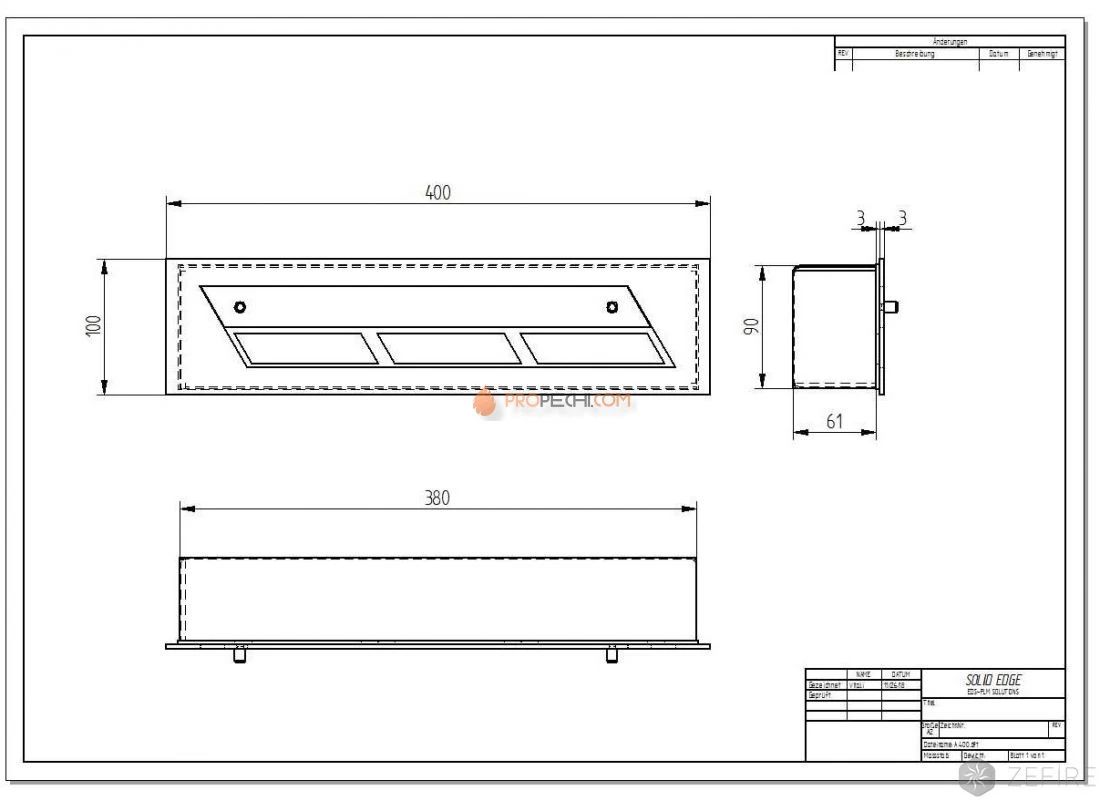 Прямоугольный контейнер Zefire 400