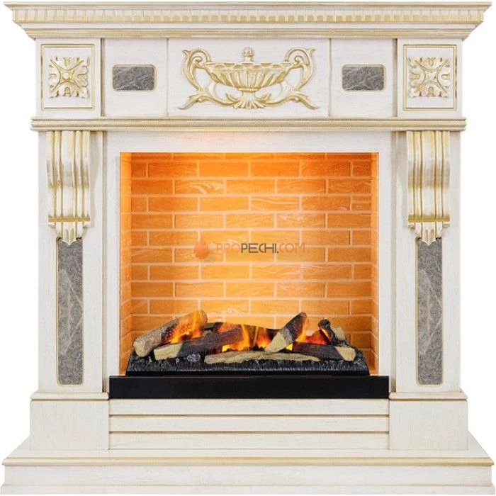 Каминокомплект Dimplex Corsica - Белый шоколад с очагом Cassette 600 LNH-INT (с дровами)