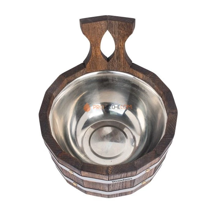Ковш Woodson с нержавеющей вставкой, 2 л, дуб в темном
