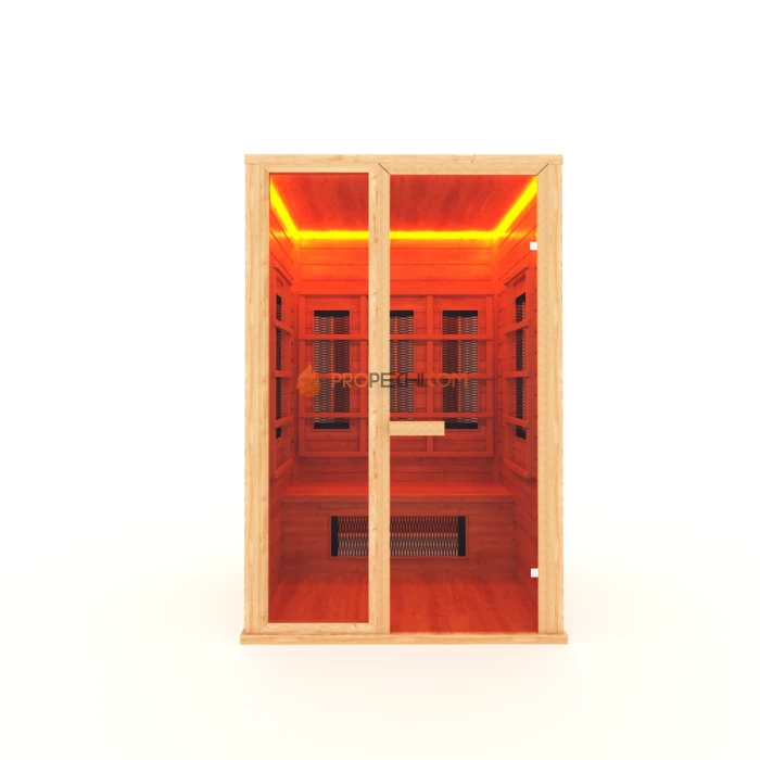 Сауна инфракрасная НКЗ керамика 2-местная прямая 135x105x200 см, вход со стороны 135 см