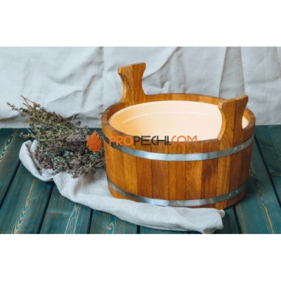 Шайка Woodson с пластиковой вставкой, 12 л, дуб