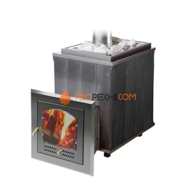 Чугунная печь для бани Инжкомцентр ВВД Калита (талькохлорит) c дверцей из нержавеющей стали