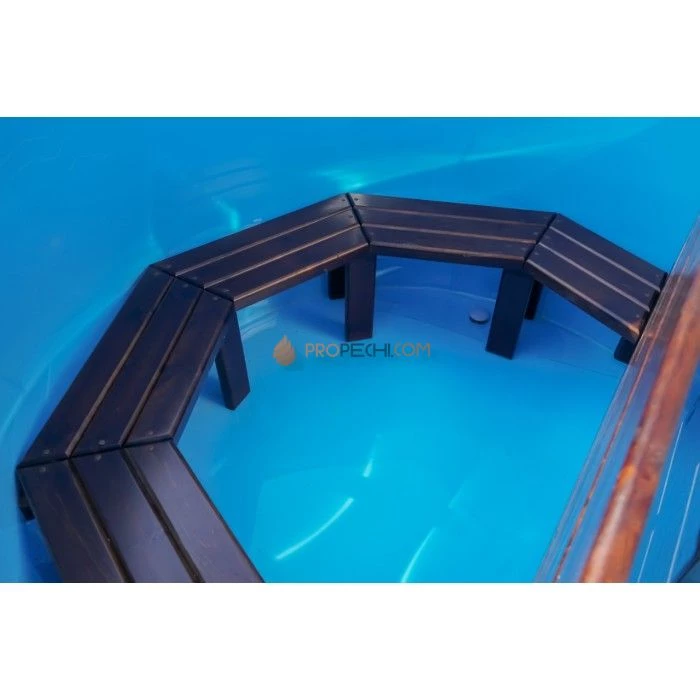 Фурако круглая НКЗ STANDARD из кедра, с пластиковой вставкой, диаметр 220 см, высота 120 см (внутренняя печь)