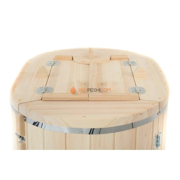 Фитобочка овальная НКЗ STANDARD из кедра, (ШИП-ПАЗ) со скошенной крышкой, 130x78x100 см / 40 мм