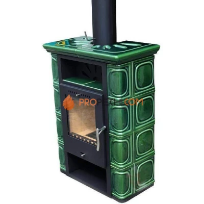 Печь-камин Thorma BORGHOLM Keramik TOP, оливковозеленая