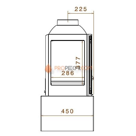 Печь-камин Liseo Castiron LCI 5 GDF Table, двусторонняя
