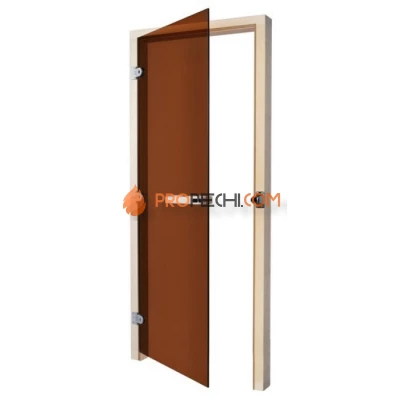 Дверь для бани стеклянная SAWO 730-3SGA-L 7/19, бронза, левая, без порога