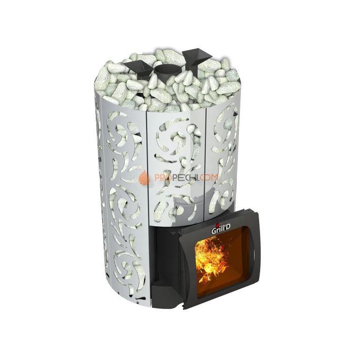 Дровяная банная печь Grill’D Violet World Steel Short Window Max Pro