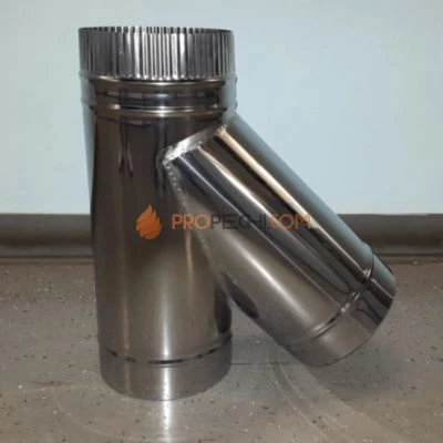 Тройник 45гр. D=120 s=0.5 нерж. ФлюГранд