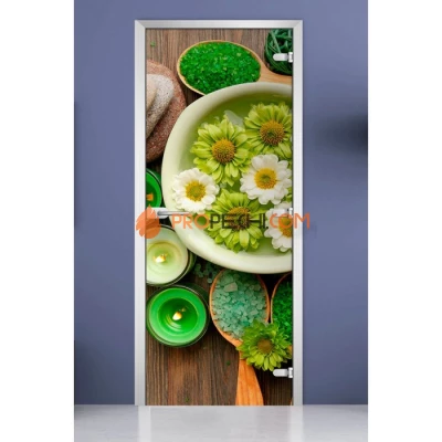Стеклянная межкомнатная дверь DoorWood с фотопечатью Spa-11, 2000х800 мм
