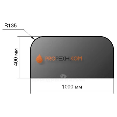 Лист предтопочный 400х1000х2 чёрный