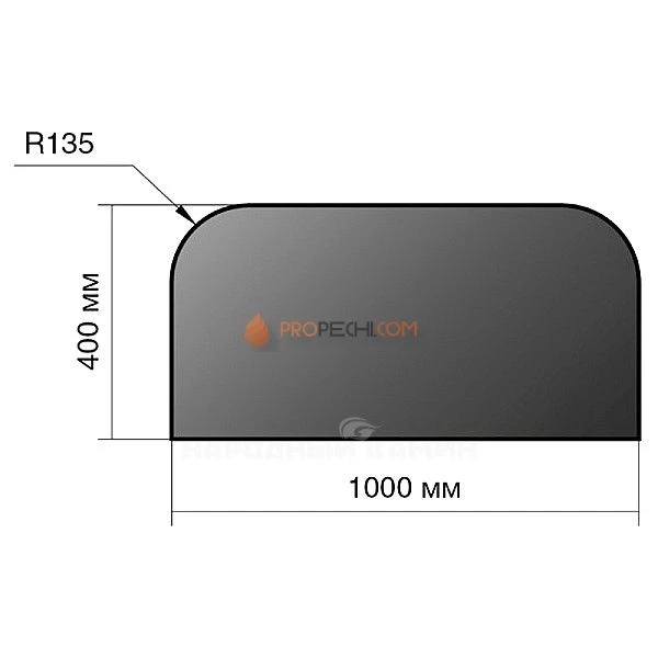 Лист предтопочный 400х1000х2 чёрный