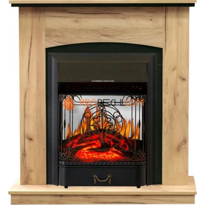 Каминокомплект Royal Flame Barcelona (разборный) - Дуб золотой с очагом Majestic FX M Black