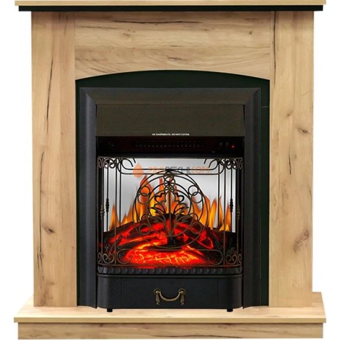 Каминокомплект Royal Flame Barcelona (разборный) - Дуб золотой с очагом Majestic FX M Black