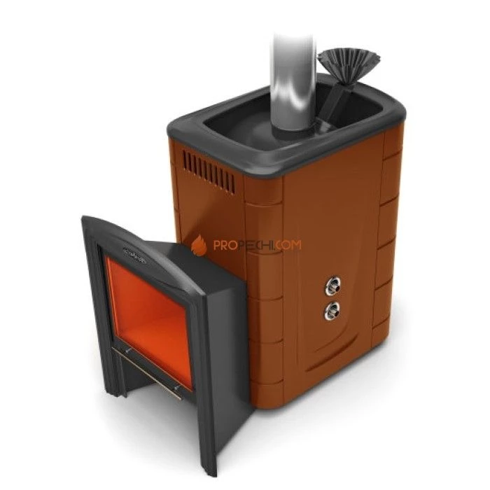 Печь для бани Термофор Гейзер 2014 Inox Витра ЗК ТО терракота