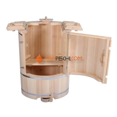 Кедровая фитобочка ЭкспертСаун Гигант 100х100 см круглая со скосом
