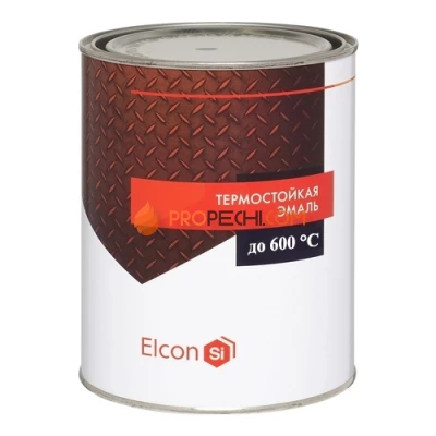 Эмаль термостойкая Elcon 1л (0,8кг) серебристо-серая до 600 град.