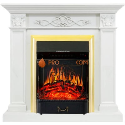Каминокомплект Royal Flame Verona - Белый дуб с очагом Majestic FX Brass